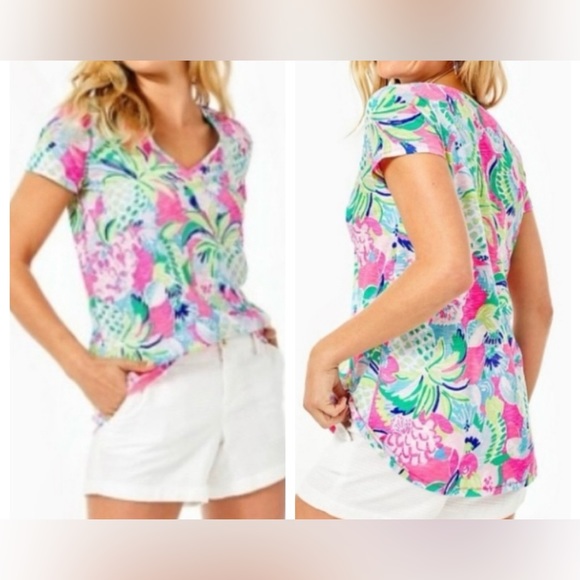 Lilly Pulitzer Tops - NWT Lilly Pulitzer Etta V-Neck T-Shirt